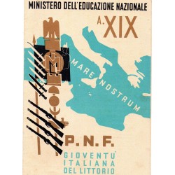 PAGELLA SCOLASTICA REGIME FASCISTA OPERA NAZIONALE BALILLA ONB PNF GIL ANNO XIX 1940 1941