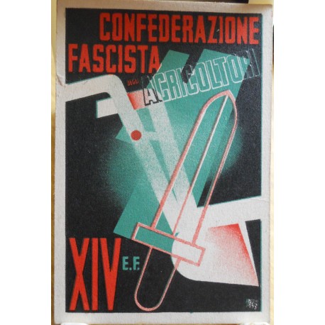 TESSERA DELLA CONFEDERAZIONE NAZIONALE FASCISTA DEGLI AGRICOLTORI, TORINO, 1936