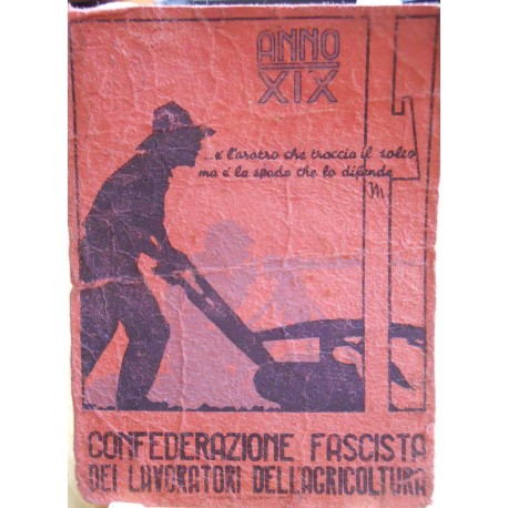 TESSERA DELLA CONFEDERAZIONE NAZIONALE FASCISTA DEGLI AGRICOLTORI, NOVA SIRI, XIX